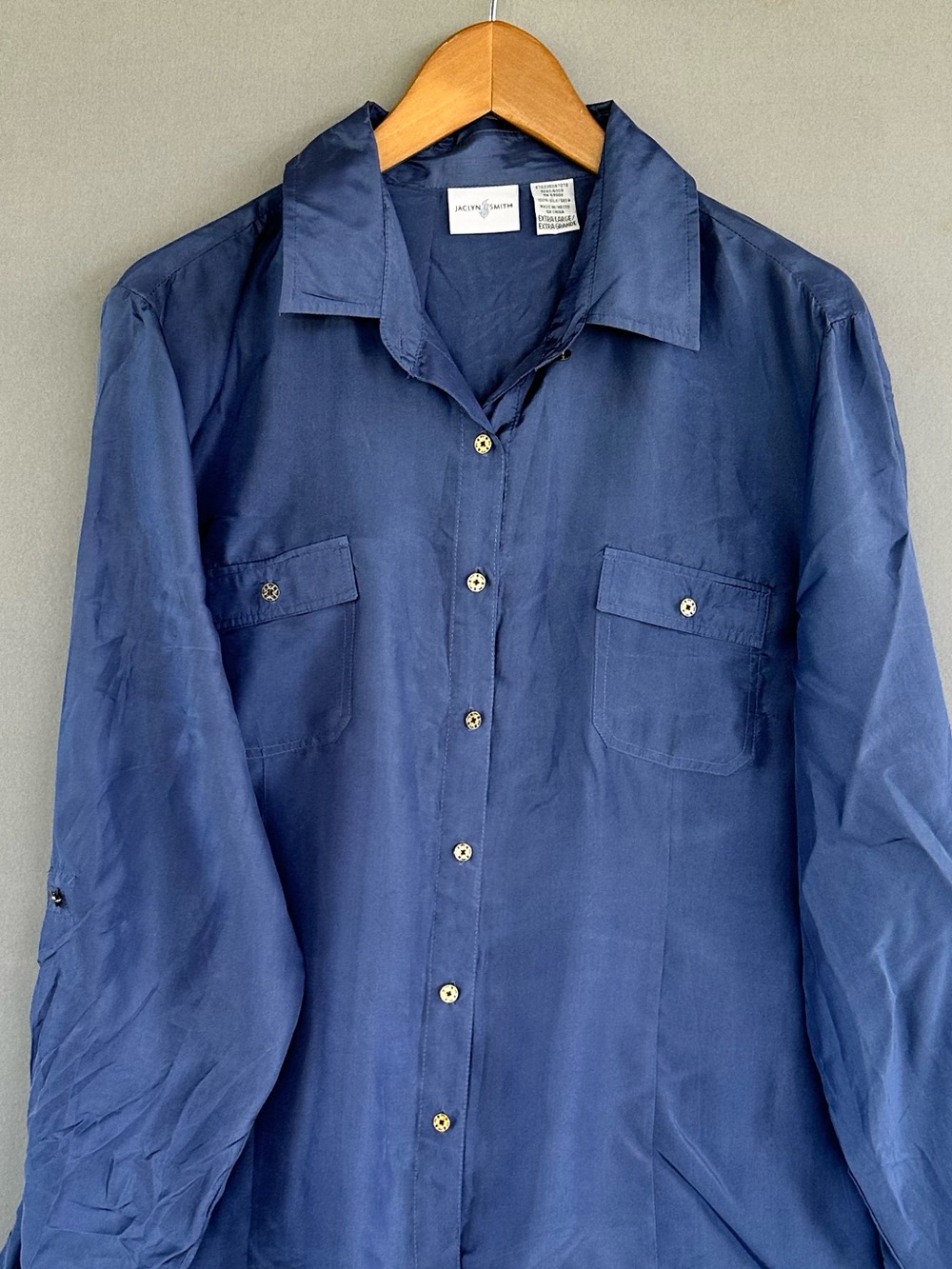 🎉5 for $45🎉  Jaclyn Smith silk top blouse shirt size XL - Picture 3 of 8
